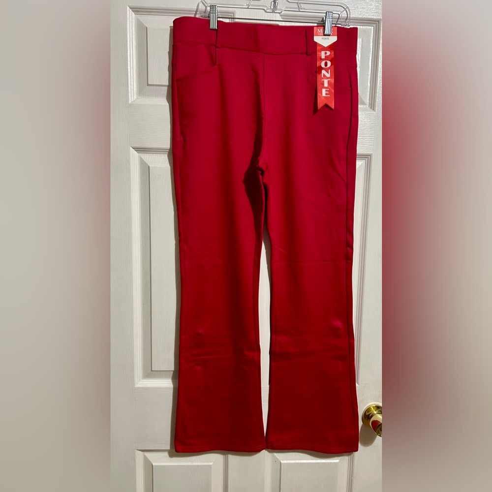 Red Ponte Women's Pants